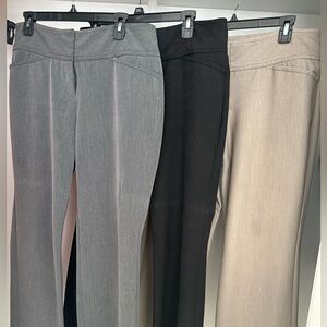 Elle Women's Straight Leg Pants - Gray, Black, Tan - Size 12